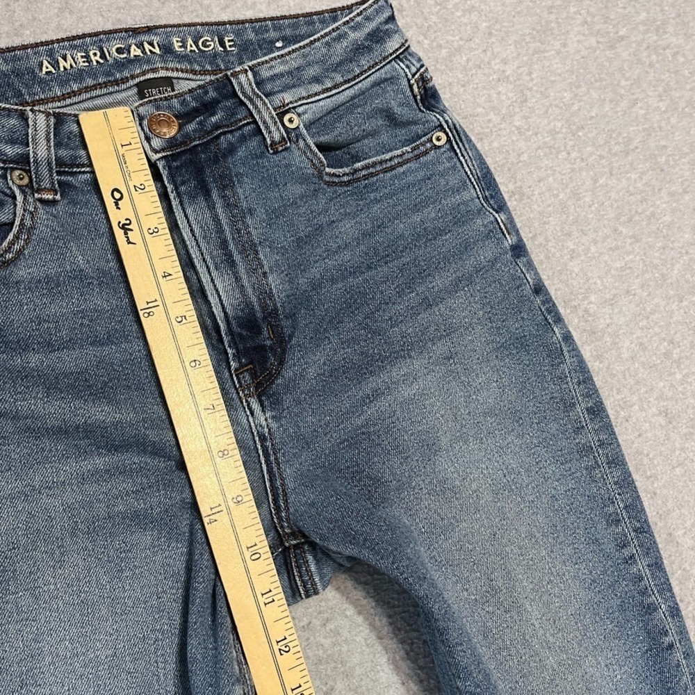 American Eagle Jeans Womens‎ 2 Blue Mom Chewed Hem Mid Rise Stretch Denim - Picture 5 of 14